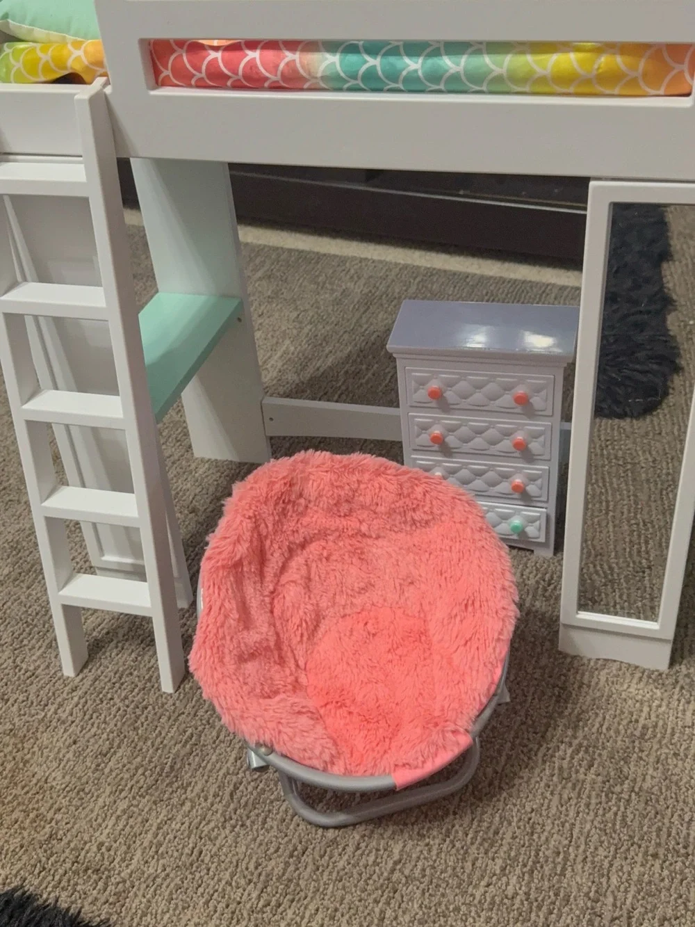 My Life As Doll Loft Bed with Ladder and Coral Chair Dresser - Picture 2 of 9
